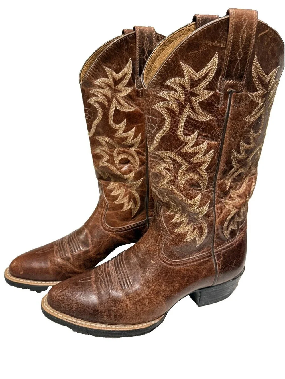 Ariat Heritage R Toe Mens Cowboy Boots Size 7 D Brown Leather | Style 10010289